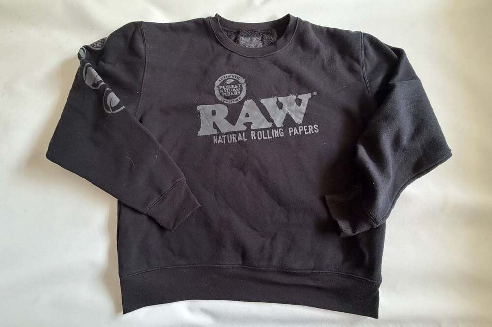 RAW Natural Rolling Papers Black Fleece Lined Sweatshirt